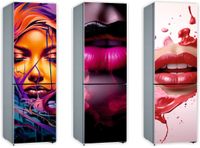 Mata magnetyczna magnes ozdobny tapeta na lodówkę USTA KOBIETY 210x61 cm