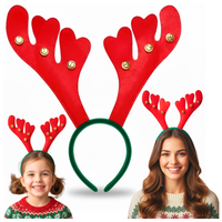 Opaska rogi renifera świąteczna z dzwoneczkami przebranie do sesji rekwizyt