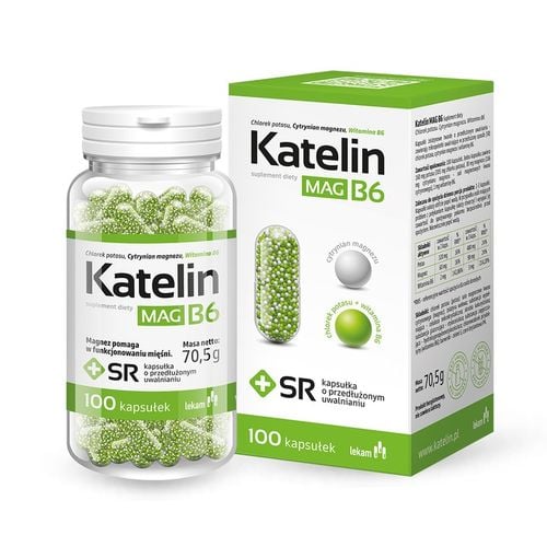Katelin Mag B6 Potas I Magnez O Przedłużonym Uwalnianiu 100 Kapsułek na Arena.pl