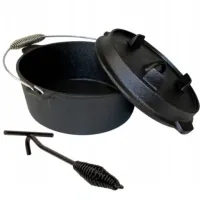 KOCIOŁEK MYŚLIWSKI Garnek ŻELIWNY WISZĄCY 6L