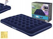 Materac Dmuchany Welurowy Dwuosobowy 191x137x28 Bestway 67225 Pompką Nożną