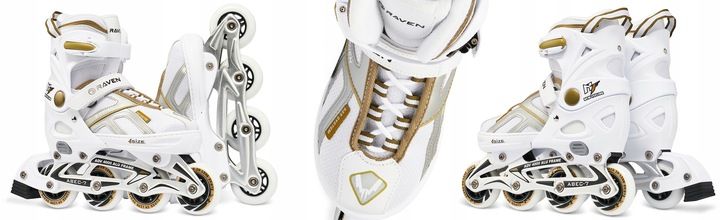 Rolki Regulowane RAVEN Pulse White/Gold 37-40 zdjęcie 11