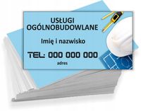 Wizytówki reklamowe 200 szt dużo wzorów USŁUGI OGÓLNOBUDOWLANE