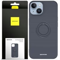 ETUI MATOWE DO IPHONE 14 SPACECASE SILICONE RING SILIKONOWE + SZKŁO