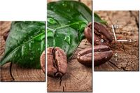 60CM 90 ZEGAR 3 ELEM ZIARNA KAWY DESCE ŚCIENNY