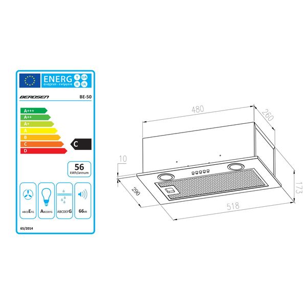 Okap kuchenny podszafkowy 52 cm czarny BE-50 zdjęcie 7