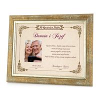 CERTYFIKAT w RAMIE PREZENT NA 40 ROCZNICĘ ŚLUBU NADRUK ZDJĘCIA