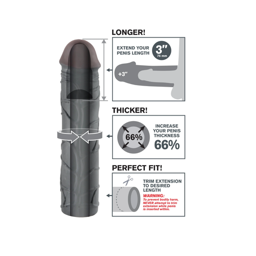 nakładka na penisa fantasy x-tensions mega 3" extension black pipedream na Arena.pl