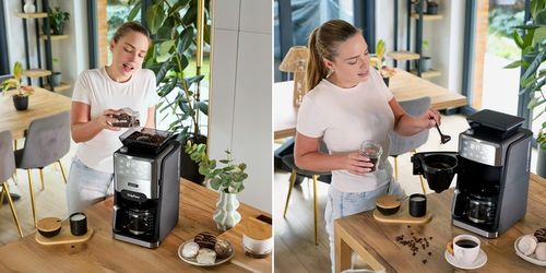 Ekspres przelewowy do kawy z Młynkiem żarnowym Yoer 1520W 1,5L na Arena.pl