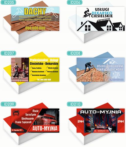 Wizytówki firmowe 200 szt RÓŻNE WZORY do wyboru AUTO MYJNIA na Arena.pl