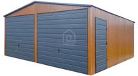 Garaż blaszany 6x6m 2x brama uchylna drzwi dach dwuspadowy PLG259