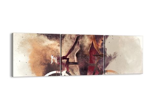 Obraz Na Płótnie - Kobieta Rower - 90X30 Cm - Ca90X30-3136 na Arena.pl