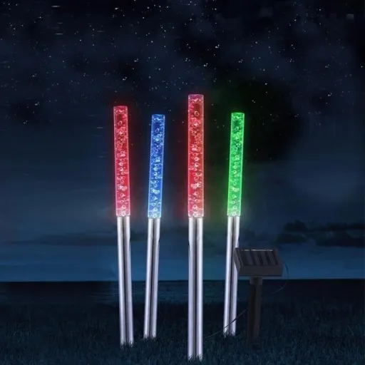 4 x LAMPKA OGRODOWA SOLARNA MULTIKOLOR LED zdjęcie 7