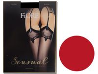 Ekskluzywne pończochy do paska matowe Fiore Red 2