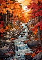 Plakat 42x59,4cm Jesienne Wodospady