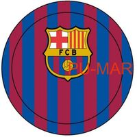 Opłatek na tort Urodziny FC Barcelona Piłka Nożna Bramka Logo Tekst Gratis