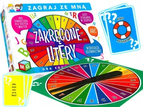 GRA EDUKACYJNA DLA DZIECI MULTIGRA GRA PLANSZOWA Zakręcone Litery ZESTAW na Arena.pl