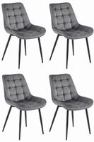 Krzesło BERA - ciemny szary aksamit / nogi czarne x 4