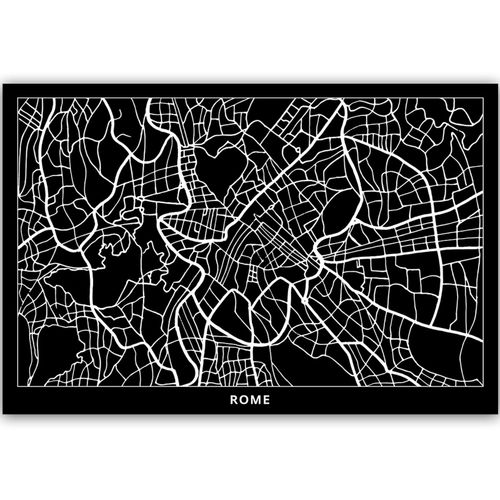 Obraz na płótnie – Canvas, plan miasta Rzym 90x60 na Arena.pl