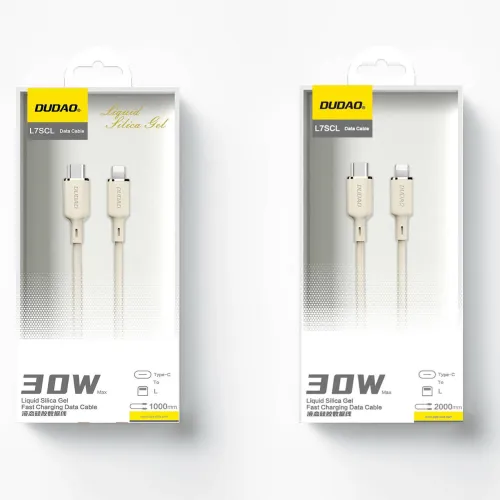 kabel dudao l7scl usb-c - lightning 30w 1m - beżowy na Arena.pl