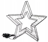 GWIAZDA ŚWIECĄCA OZDOBA OKNO DEKORACJA LED 45 x 47 x 6,5 CM KABEL 490 CM