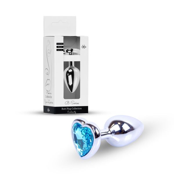 Plug-Jewellery Silver  Heart Plug- Light Blue zdjęcie 12