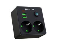 Rozgałęźnik R-20 PR 2-GNIAZDA + 2USB + USB-C białe