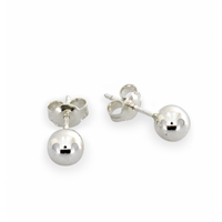 KOLCZYKI SREBRNE KULKI 6MM NA SZTYFT SREBRO PRÓBY 925