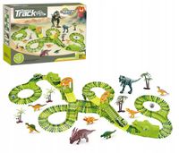 2 x MEGA TOR WYŚCIGOWY DINO PARK DINOZAURÓW 169 EL DINOZAURY SAMOCHODZIK TO