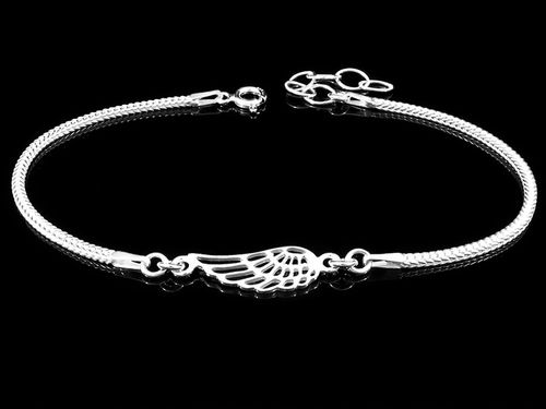 BRANSOLETKA SREBRNA CELEBRYTKA SKRZYDŁO ANIOŁA ZE SREBRA PRÓBY 925 B76 na Arena.pl