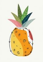 Plakat 70x100cm Nowoczesny Owoce I Ananas I Pop Art Vintage do Salonu