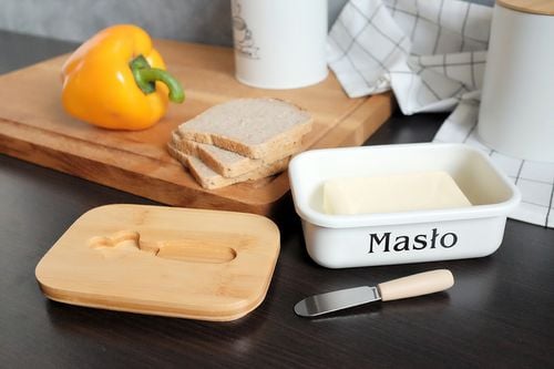 chlebak stalowy + maselniczka z nożykiem + nóż do pieczywa 2775 na Arena.pl