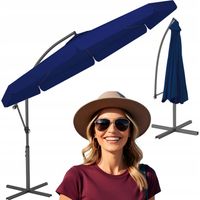 DUŻY PARASOL Z WYSIĘGNIKIEM 8-RAMIENNY OGRODOWY TARAS GRANAT 350 x 250 cm