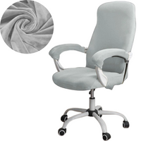 POKROWIEC NA FOTEL OBROTOWY WELUR AKSAMIT SZARY