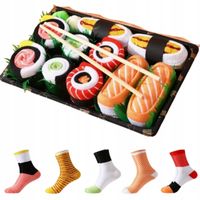 Śmieszne Skarpetki Sushi 5 Par 40-45 Box Sushi Pudełko + Dodatki