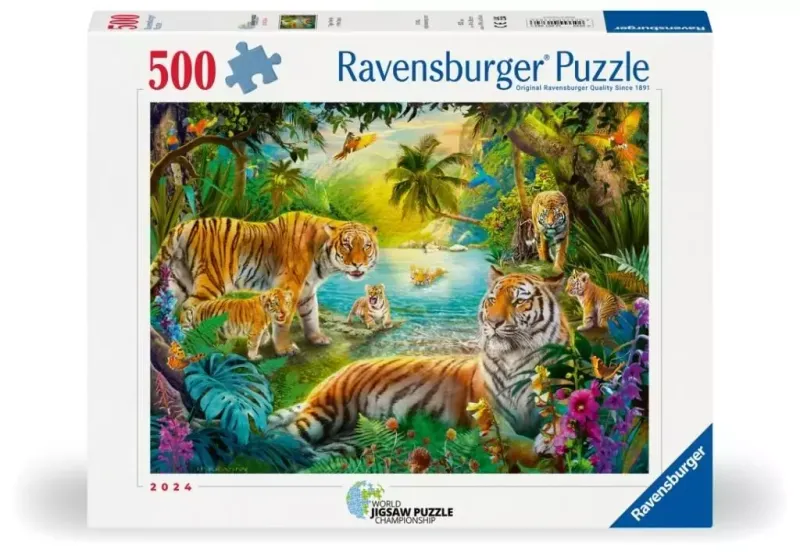 Puzzle 2D: Rodzina Tygrysów 500el zdjęcie 1