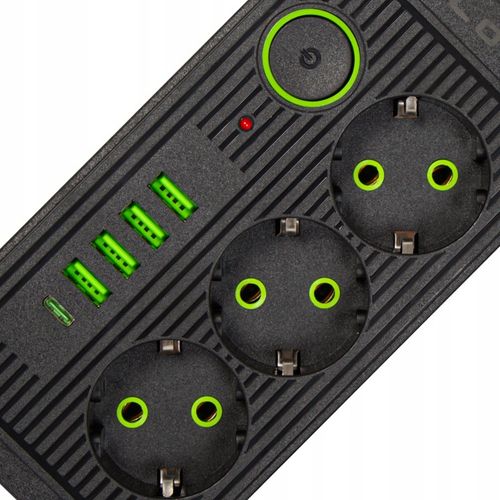 PRZEDŁUŻACZ LISTWA ZASILAJĄCA WŁĄCZNIK 4x USB 3 GNIAZDA 3m USB TYP C na Arena.pl