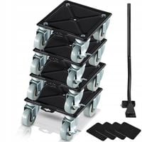 ZESTAW ROLKI DO TRANSPORTU PRZESUWANIA MEBLI HAMULCE 300KG DŁUGA