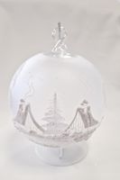 Szklana Bombka/Lampion na Prezent z Zimowym Pejzażem na Stojaku