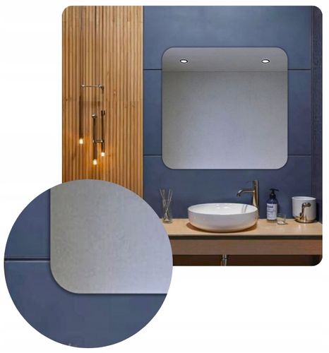 LUSTRO 60x60 cm ZAOKRĄGLONE ROGI BEZ OŚWIETLENIA ŁAZIENKOWE BEZ RAMY na Arena.pl