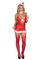 SEXY ŚWIĘTA! Kuszący Strój Uległej Mikołajki Niphrea L/XL