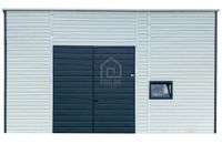 Hala Garaż blaszany 6x6 brama okno drzwi biały dach spad w tył PLG244