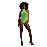 ouch! body neon halterneck xs/l - elastyczne, uv aktywne, neonowy roż