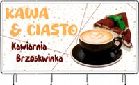 BANER REKLAMOWY 100x50cm gotowy projekt różne wzory KAWIARNIA CIASTO