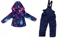 Kombinezon zimowy dwuczęściowy narciarski dziewczęcy ogrodniczki 110