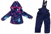 Kombinezon zimowy dwuczęściowy narciarski dziewczęcy ogrodniczki 110