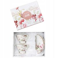2 x SERWIS KAWOWY DLA 2 OSÓB KOMPLET FILIŻANEK PORCELANOWYCH ZE SPODKAMI 22
