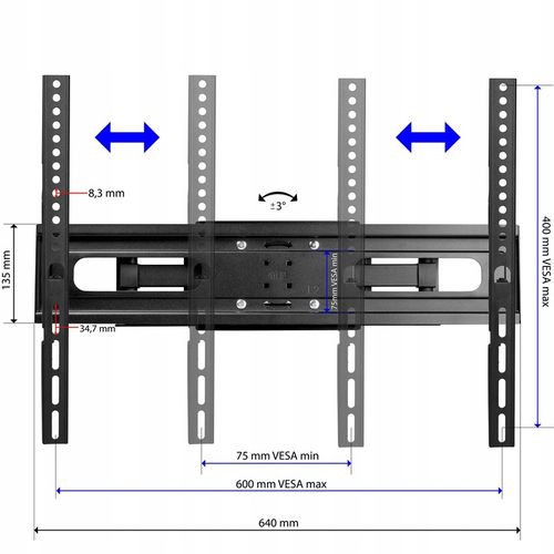 SUPER MOCNY UCHWYT do TELEWIZORA WIESZAK TV ŚCIENNY OBROTOWY LCD 32-70 CALI na Arena.pl
