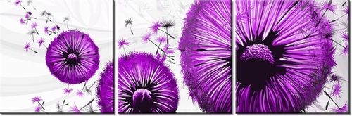 90 80CM OBRAZ T3 ELEM FIOLETOWE DMUCHAWCE DRUK ŚCIENNY na Arena.pl