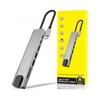 Hub USB-C Mobes 8-portowy z HDMI 4K i czytnikiem kart SD